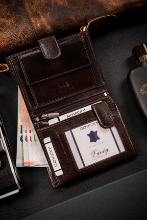 Große Herren Geldbörse aus Leder im Hochformat – Rovicky