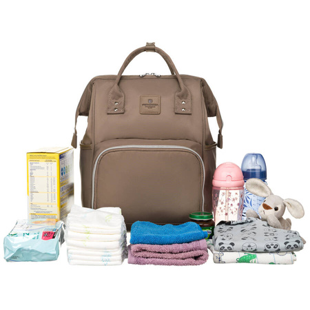 Peterson: Zweikammer-Rucksack in Beige mit Außenfach