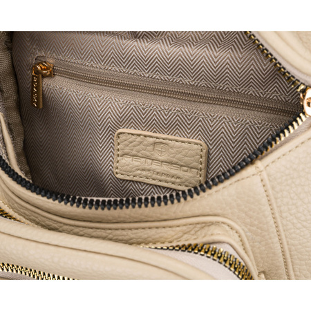 Damen-Gürteltasche in Beige aus Öko-Leder, mit Reißverschluss verschließbar – Peterson