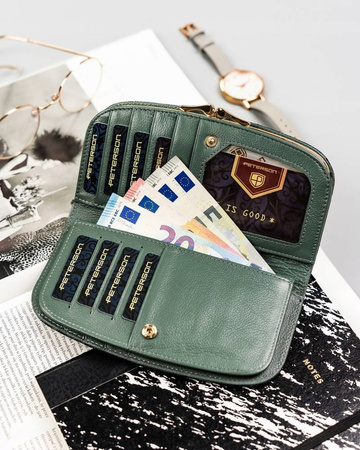 Große Herren Geldbörse aus Echtleder mit Blumenmuster – Peterson