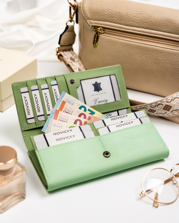 Elegante Damen Geldbörse mit Bügelverschluss und Druckknopf – 4U Cavaldi