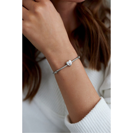 Silberner Charm „Best Friends“ mit Zirkonia für modulare Armbänder – Peterson