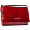 Große Damen-Geldbörse aus echtem Leder in Rot, mit Druckknopfverschluss - Peterson