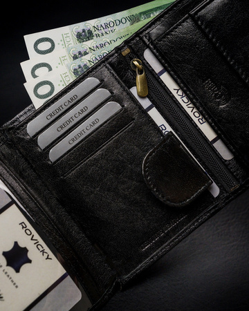 Herren Geldbörse aus Glattleder mit Fotofach – Rovicky
