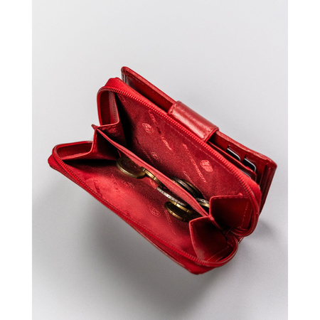 Damen Geldbörse aus echtem Leder mit Druckknopf und Reißverschluss – Peterson