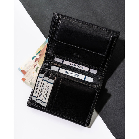 Elegante Herren Geldbörse für Karten mit RFID-Schutz – Rovicky