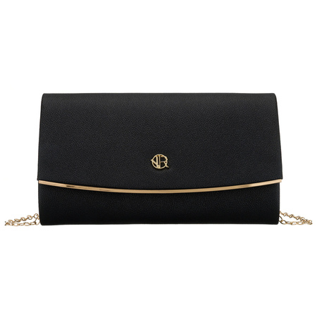 Schwarze Damen-Clutch aus Öko-Leder, mit Magnetverschluss – Rovicky