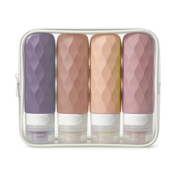 Reisebunte Silikonflaschen im Kosmetiketui – Peterson