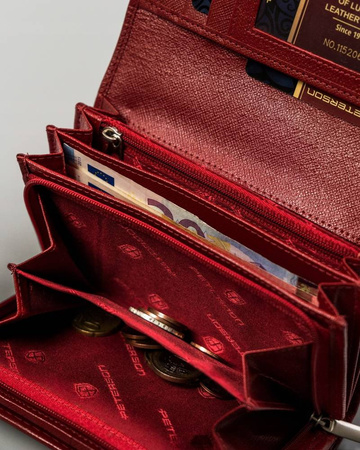 Damen Geldbörse mit Druckknopf aus Echtleder – Peterson