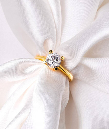 Vergoldeter Damen Ring mit Zirkonia – Peterson