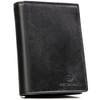 Elegante Herren-Geldbörse aus Leder in Schwarz ohne Außenverschluss – Peterson