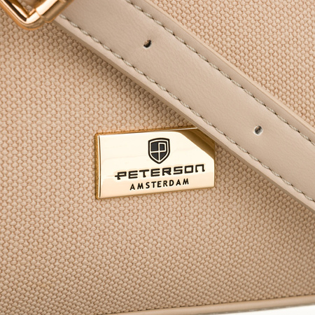 Beige Damen-Handtasche mit Reißverschluss und Magnetverschluss - Peterson