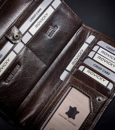 Damen geldbörse aus Leder für Karten mit RFID-Schutz – Rovicky