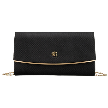 Schwarze, elegante Damenhandtasche aus synthetischem Gewebe - Rovicky