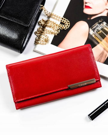 Damen Geldbörse aus Leder mit Druckknopfverschluss – 4U Cavaldi