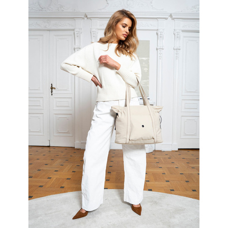 Beige Damen Shopper aus Polyester mit bequemen Henkeln – Peterson