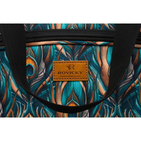 Reisetasche aus strapazierfähigem Polyester mit Pflanzenmuster und abnehmbarem Gurt – Rovicky