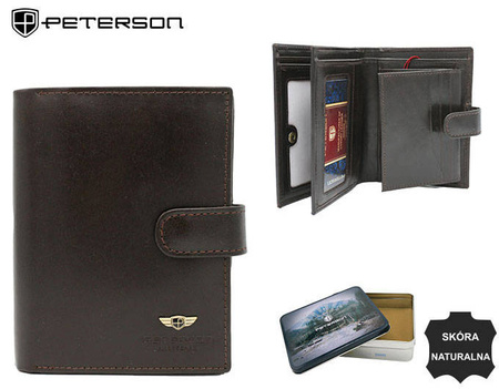 Elegante große Herren Geldbörse aus echtem Leder – Peterson