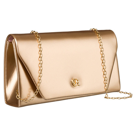 Klassische Damen Clutch in Gold mit Kette – Rovicky
