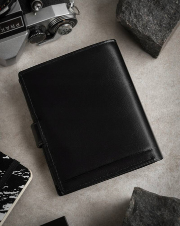 Große Herren Geldbörse aus Echtleder mit Druckknopf – Rovicky