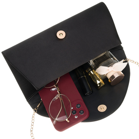 Damen-Clutch aus synthetischem Stoff in Schwarz - Rovicky