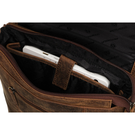 Herren-Tasche aus Naturleder in brauner Farbe - Peterson