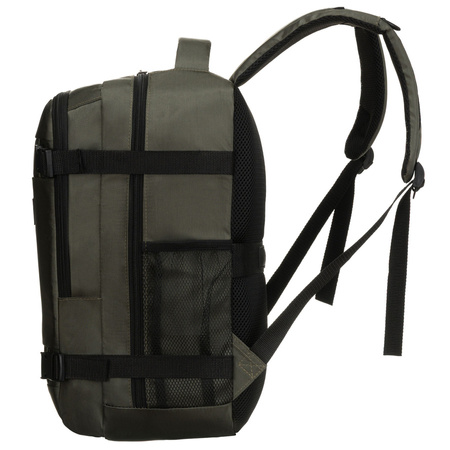 Grauer Reise-Rucksack mit atmungsaktiven Trägern, Reißverschluss – Peterson