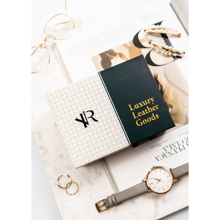 Rote Damen Geldbörse aus Leder mit Druckknopf – Rovicky