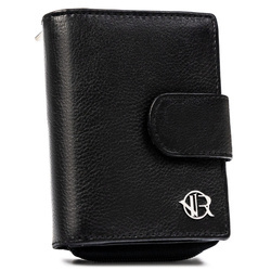 Kleine Damen Geldbörse aus echtem Leder in Schwarz – Rovicky