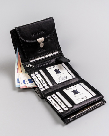 Damen Geldbörse aus Leder mit dekorativem Verschluss – Rovicky