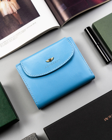 Kleine Damen Geldbörse aus Leder mit Druckknopf – Peterson