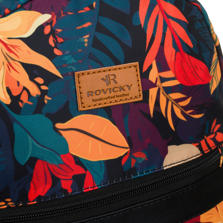 Damen City Rucksack mit Blumenmuster und verstellbaren Schultergurten – Rovicky