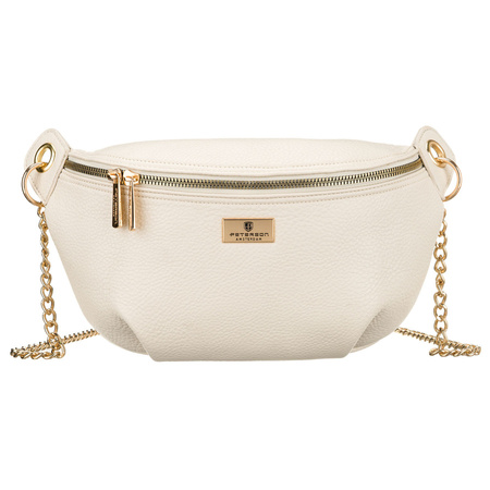 Beige Damen-Gürteltasche aus Öko-Leder mit Reißverschluss – Peterson