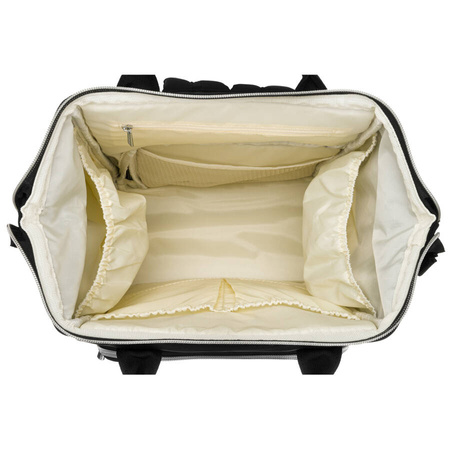 Schwarzer Rucksack aus Polyester mit Griffen zur Befestigung am Trolley – Peterson