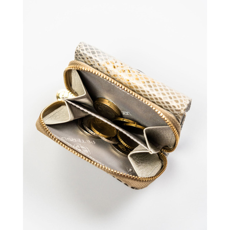 Kleine Damen Geldbörse aus echtem Leder mit Schlangenprägung – Peterson