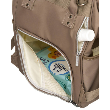 Peterson: Zweikammer-Rucksack in Beige mit Außenfach