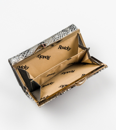 Lackierte Damen Geldbörse mit Schlangenprägung – Hochwertig – Rovicky