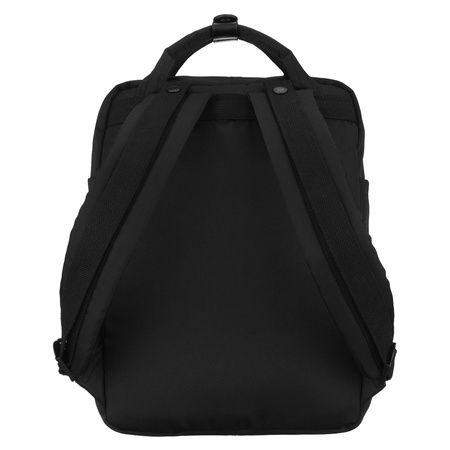 Großer Damen-Rucksack aus Polyester und Öko-Leder, mit Reißverschluss - Peterson