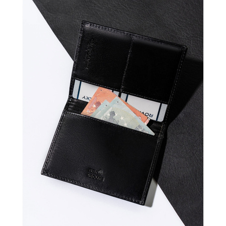 Klassische Herren Geldbörse in Schwarz im Hochformat – Rovicky