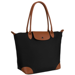 Klassische Damen Shopper aus schwarzem Polyester – Peterson