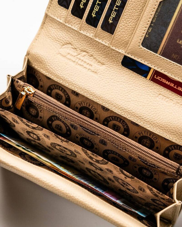 Praktische Damen Geldbörse in Beige mit RFID-Schutz – Peterson