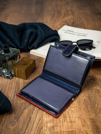 Herren Geldbörse quer, zweifarbig aus hochwertigem Leder – Rovicky