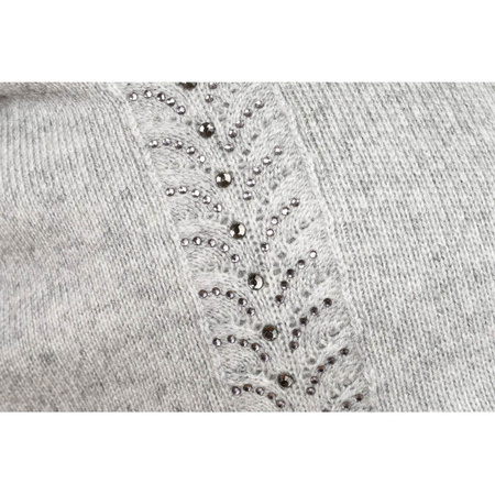 Damen Wintermütze Slouchy mit Kristallen in Grau – Peterson