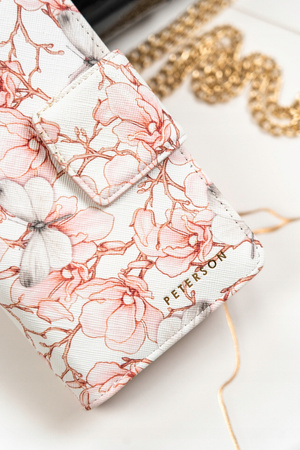 Große vertikale Damen Geldbörse aus Öko-Leder mit Blumenmuster – Peterson