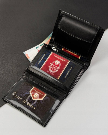 Kleine Herren Geldbörse aus Echtleder ohne Verschluss – Peterson