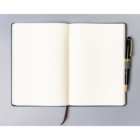 Grünes Notizbuch mit festem Einband, bedruckt mit Punkten – Peterson