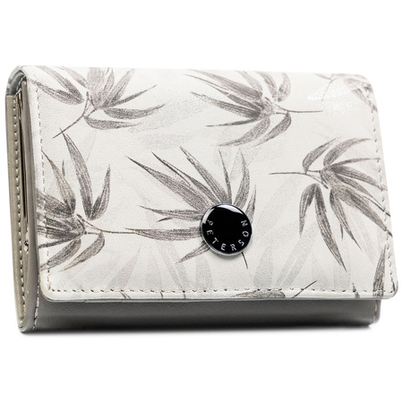 Mittelgroße Damen Geldbörse aus Kunst- und Echtleder in Weiß – Peterson