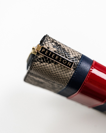 Hochformat Damen Geldbörse aus Leder mit Schlangenprägung – Peterson