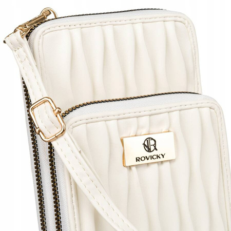 Weiße 2-in-1 Handtasche-Portemonnaie mit zwei Fächern – Rovicky