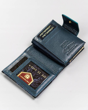 Kleine Damen-Geldbörse aus Leder mit Druckknopf - Peterson